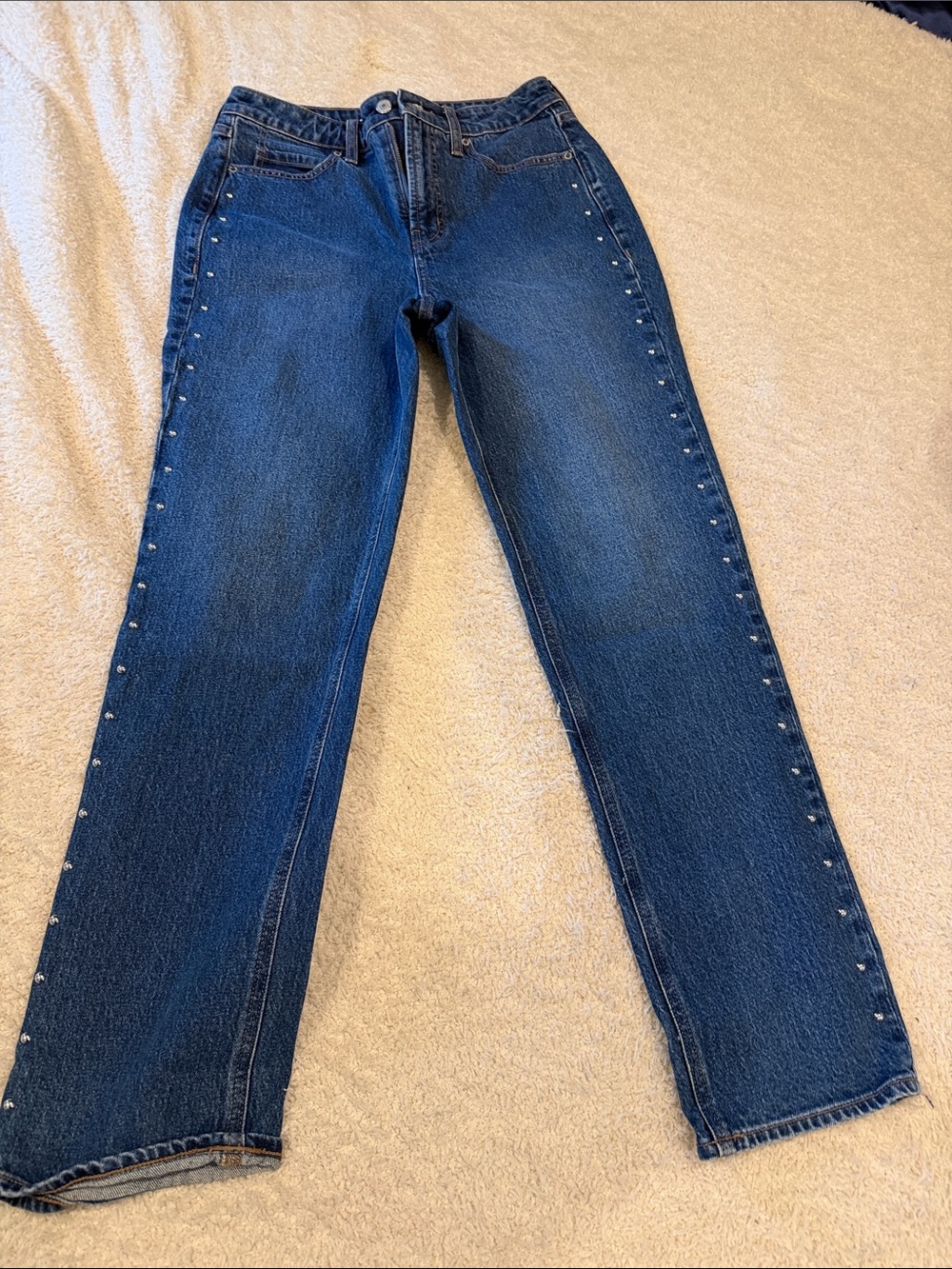 Old Navy Dark Blue Straight-Leg Jeans with Side Studs